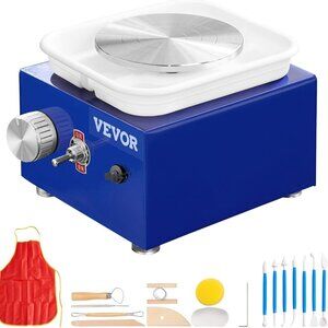 Mini Pottery Wheel Kit with Tools for Beginners Easy Clean Removable Basin